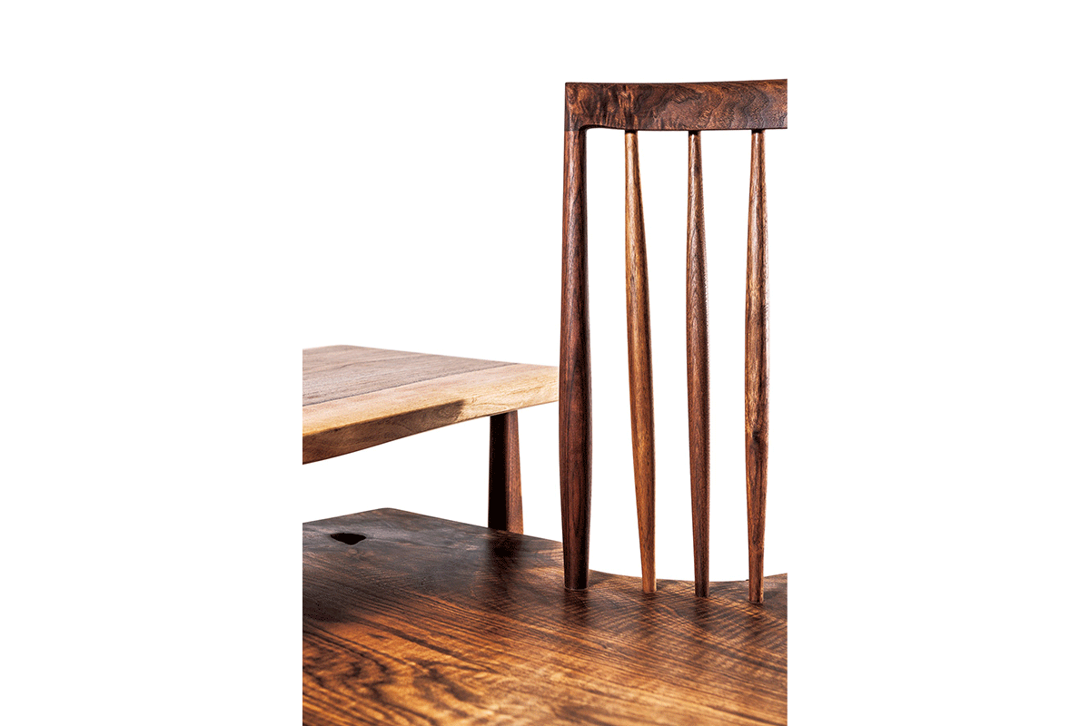 Solid European walnut bench