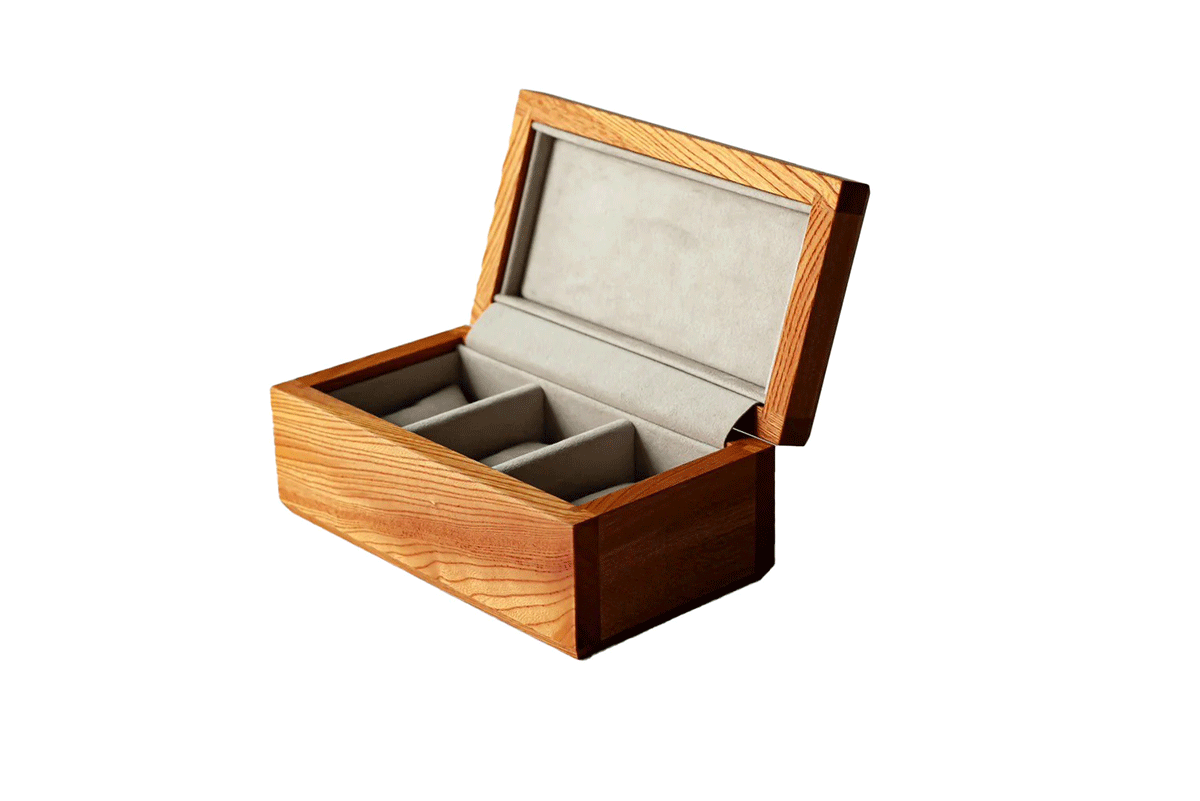 Keyaki wood Koneoi watch for 3 watches / Japanese Zelkova Three watch Koneoi