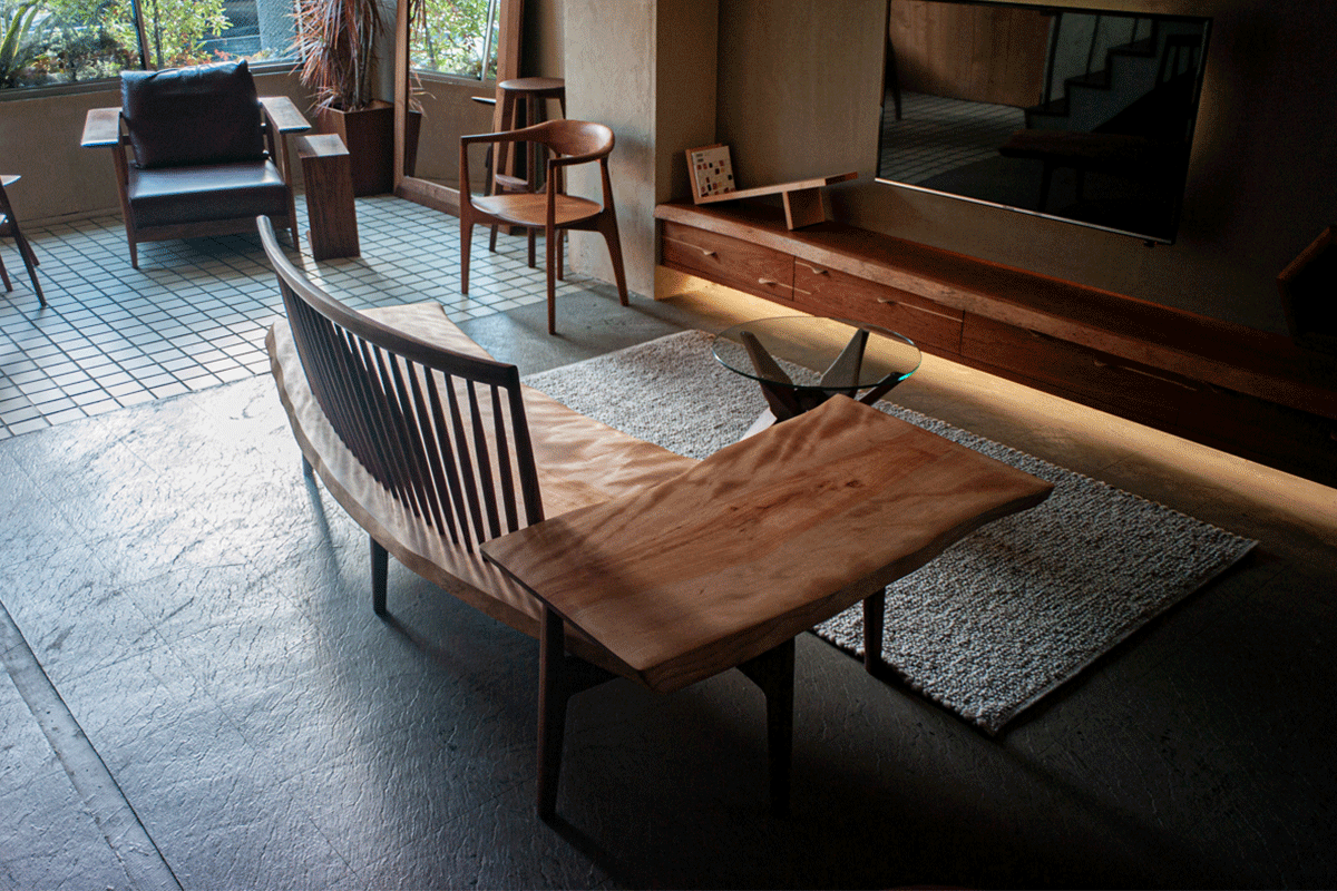 Mizume solid wood bench