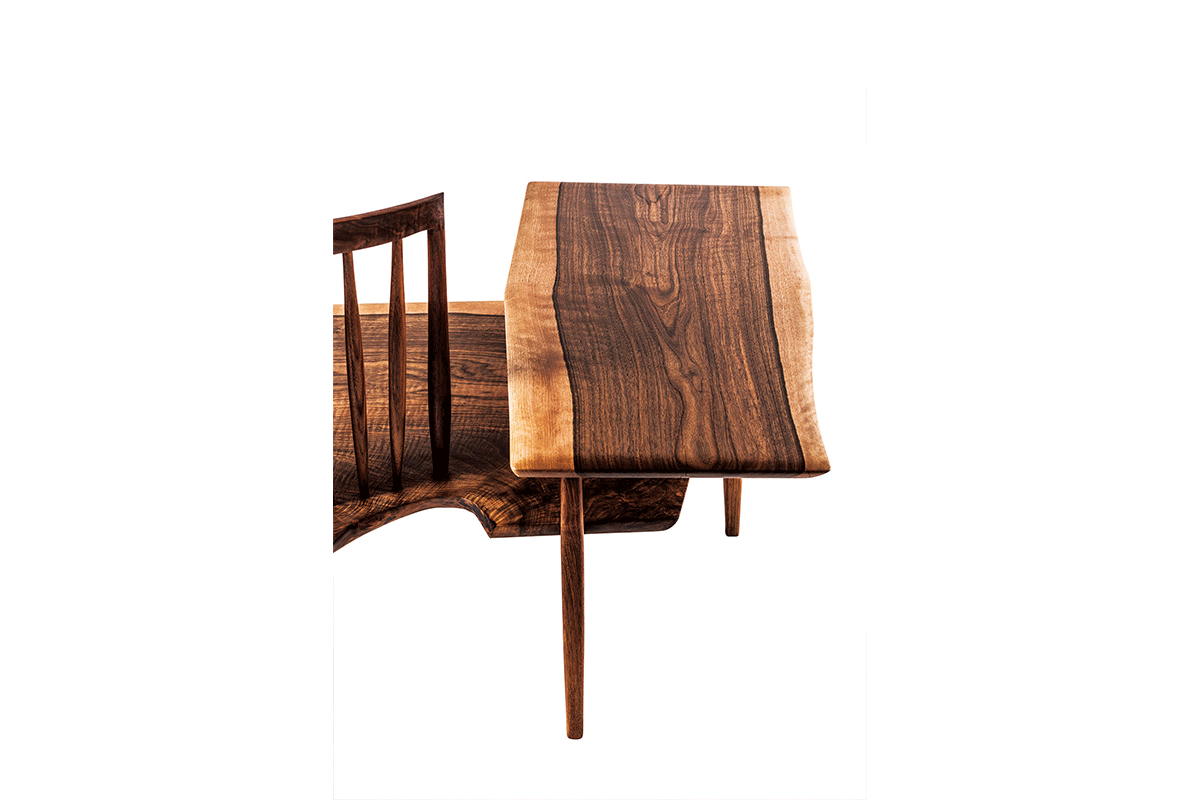 Solid European walnut bench