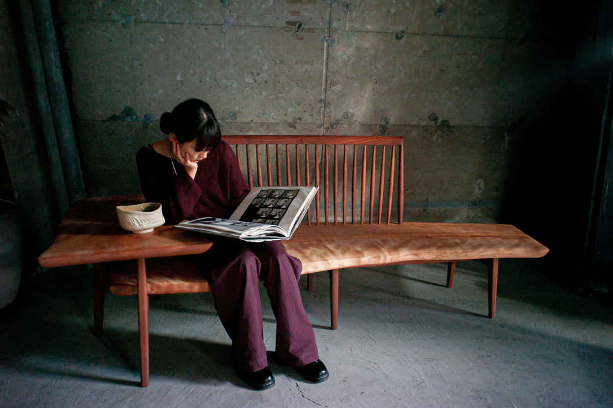 Mizume solid wood bench