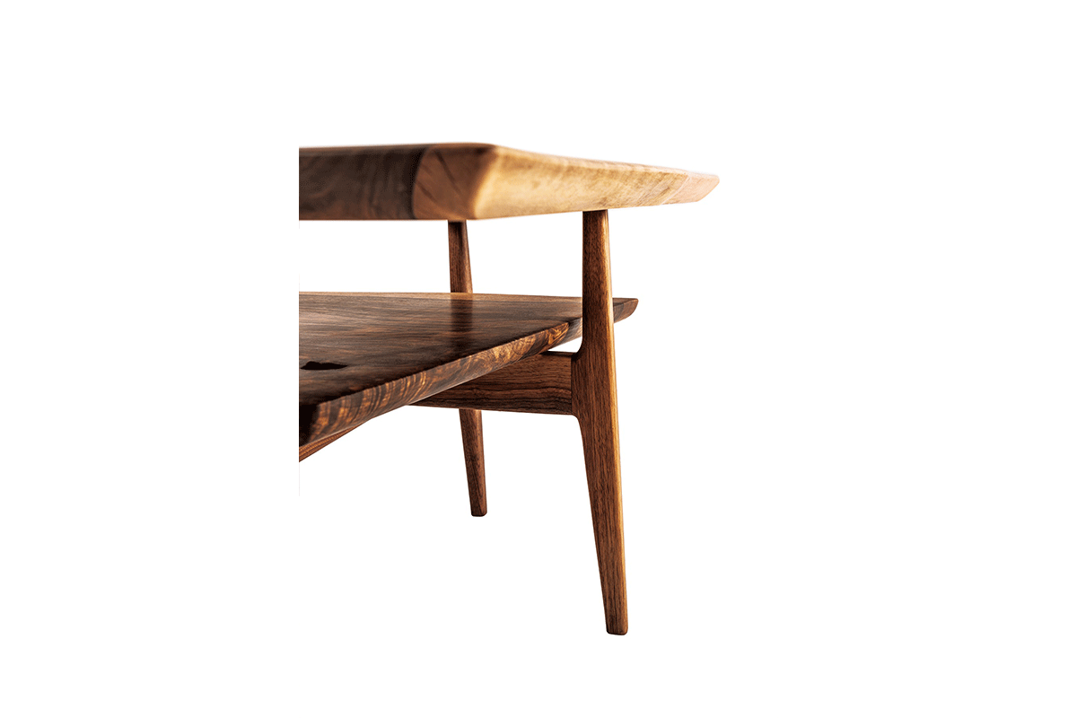 Solid European walnut bench