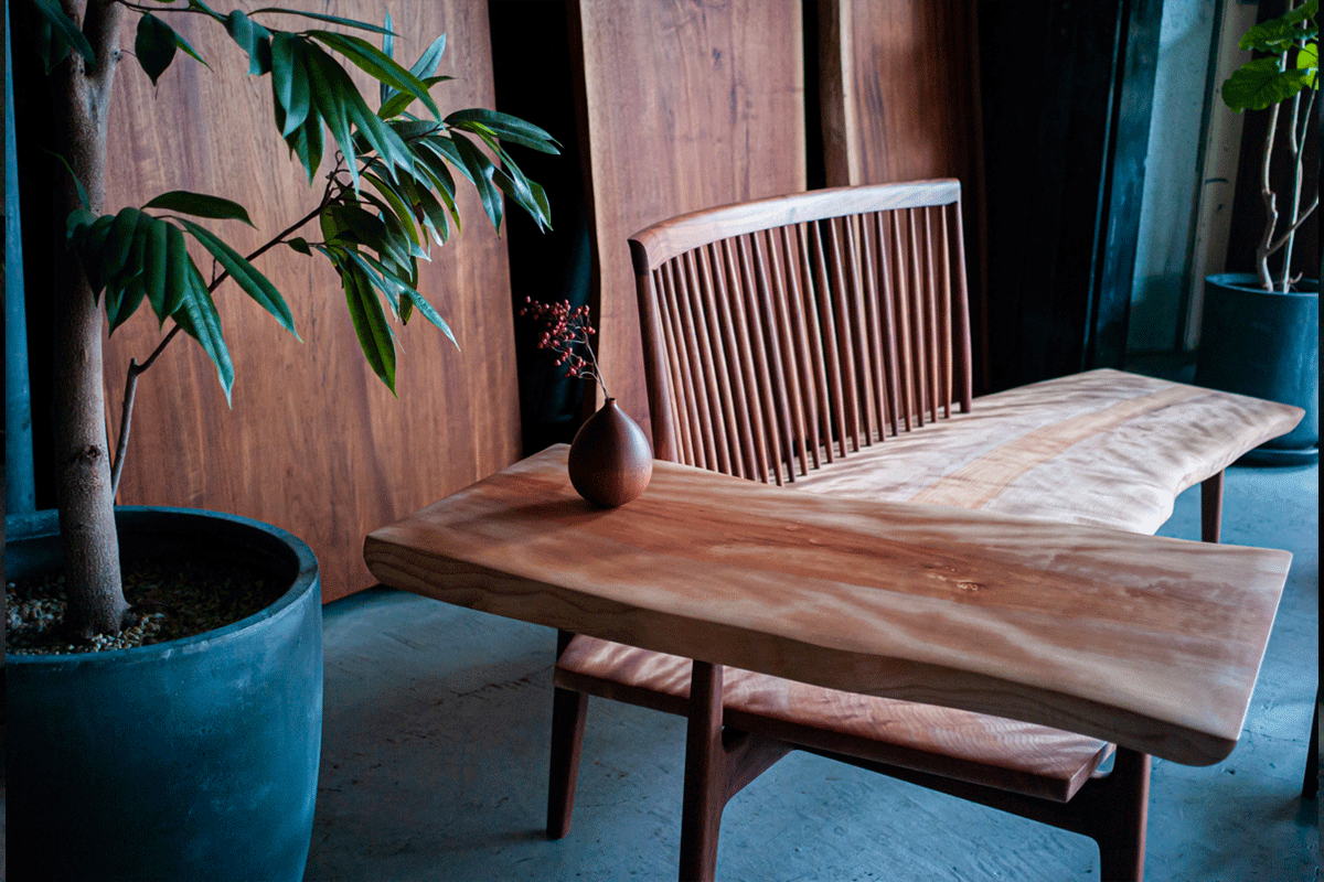 Mizume solid wood bench