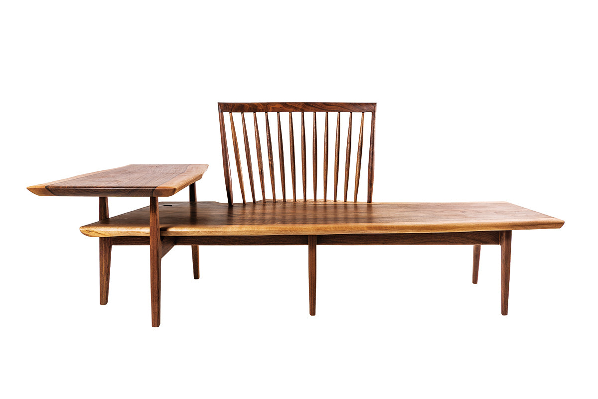 Solid European walnut bench