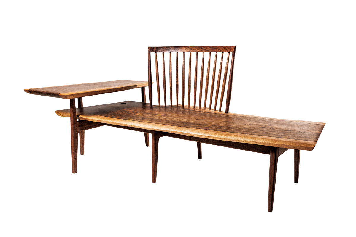 Solid European walnut bench
