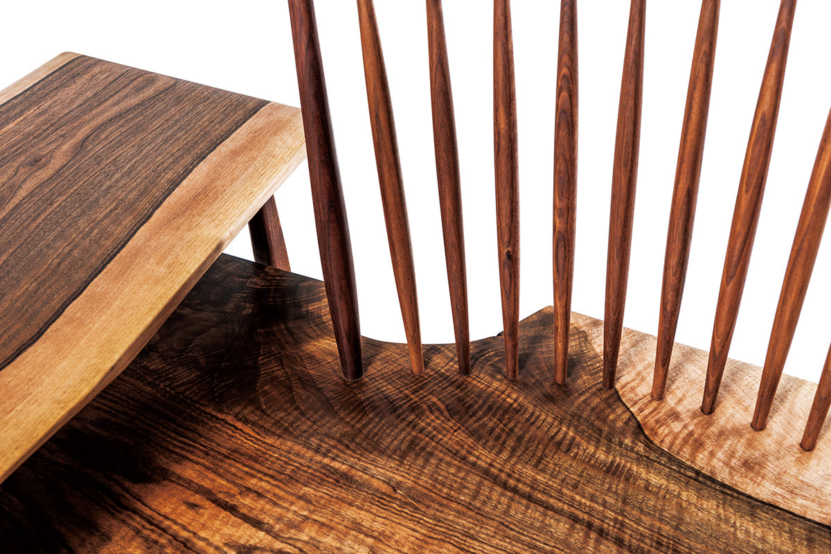 Solid European walnut bench