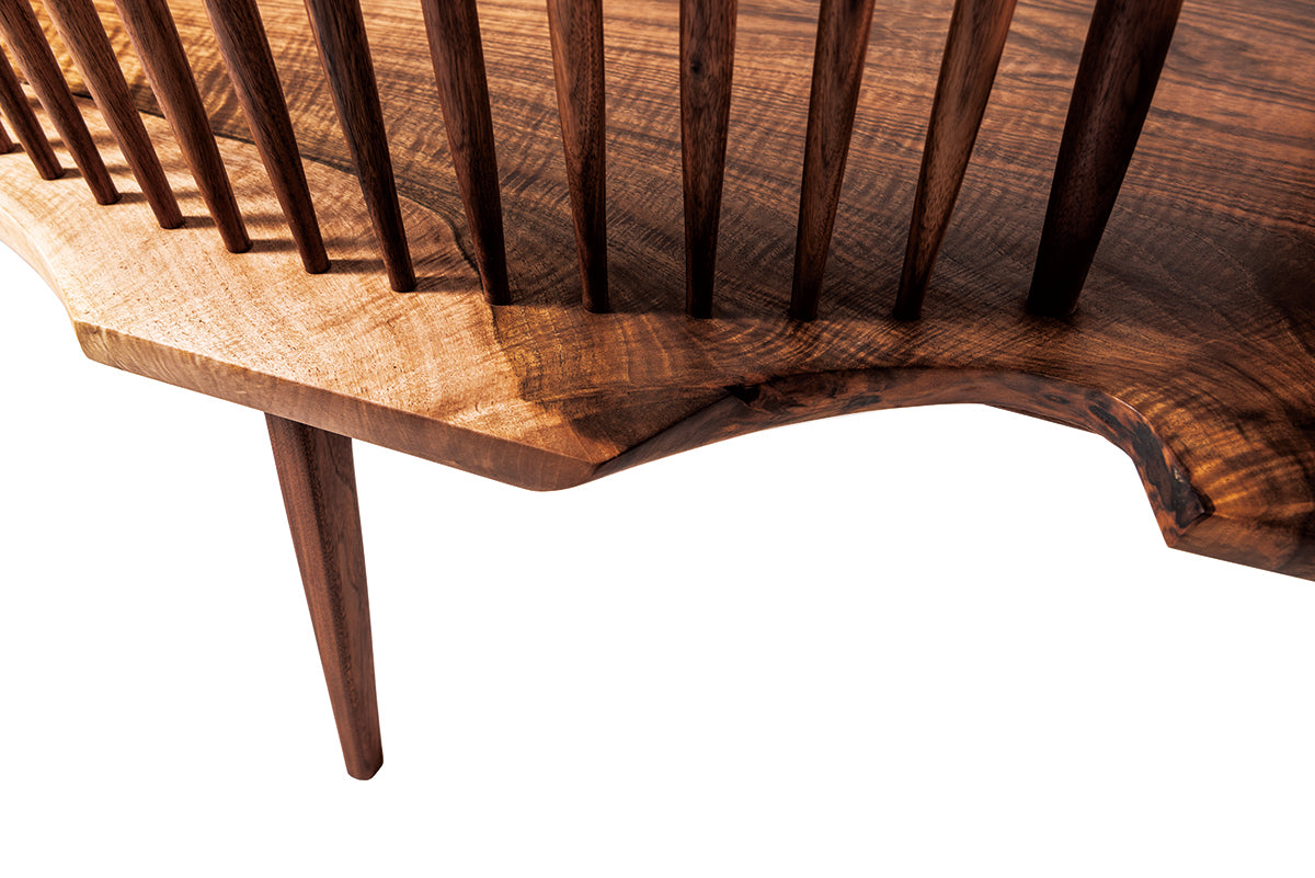 Solid European walnut bench