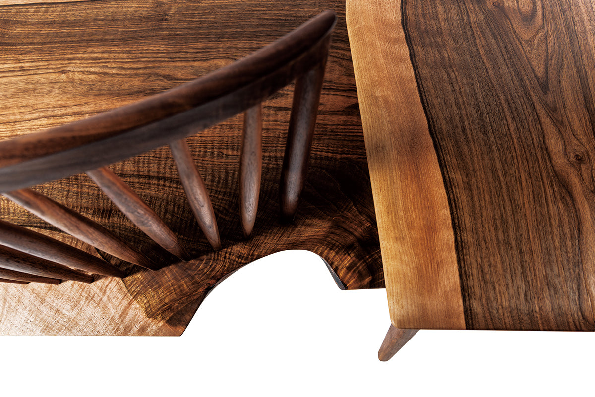 Solid European walnut bench