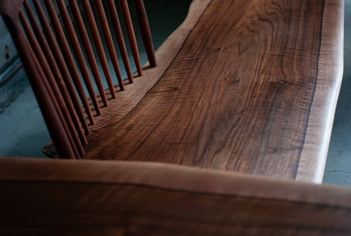 Solid European walnut bench