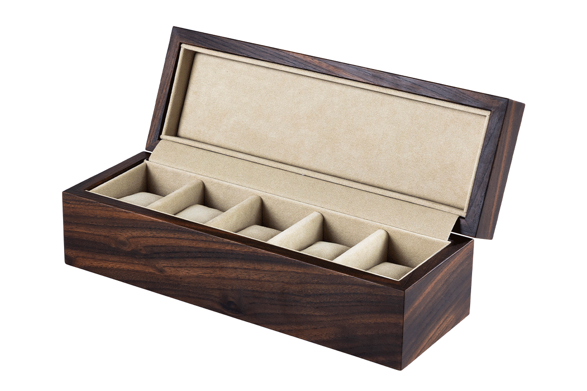 5本用　茶神代欅/  Brown Jindai Zelkova Five watch