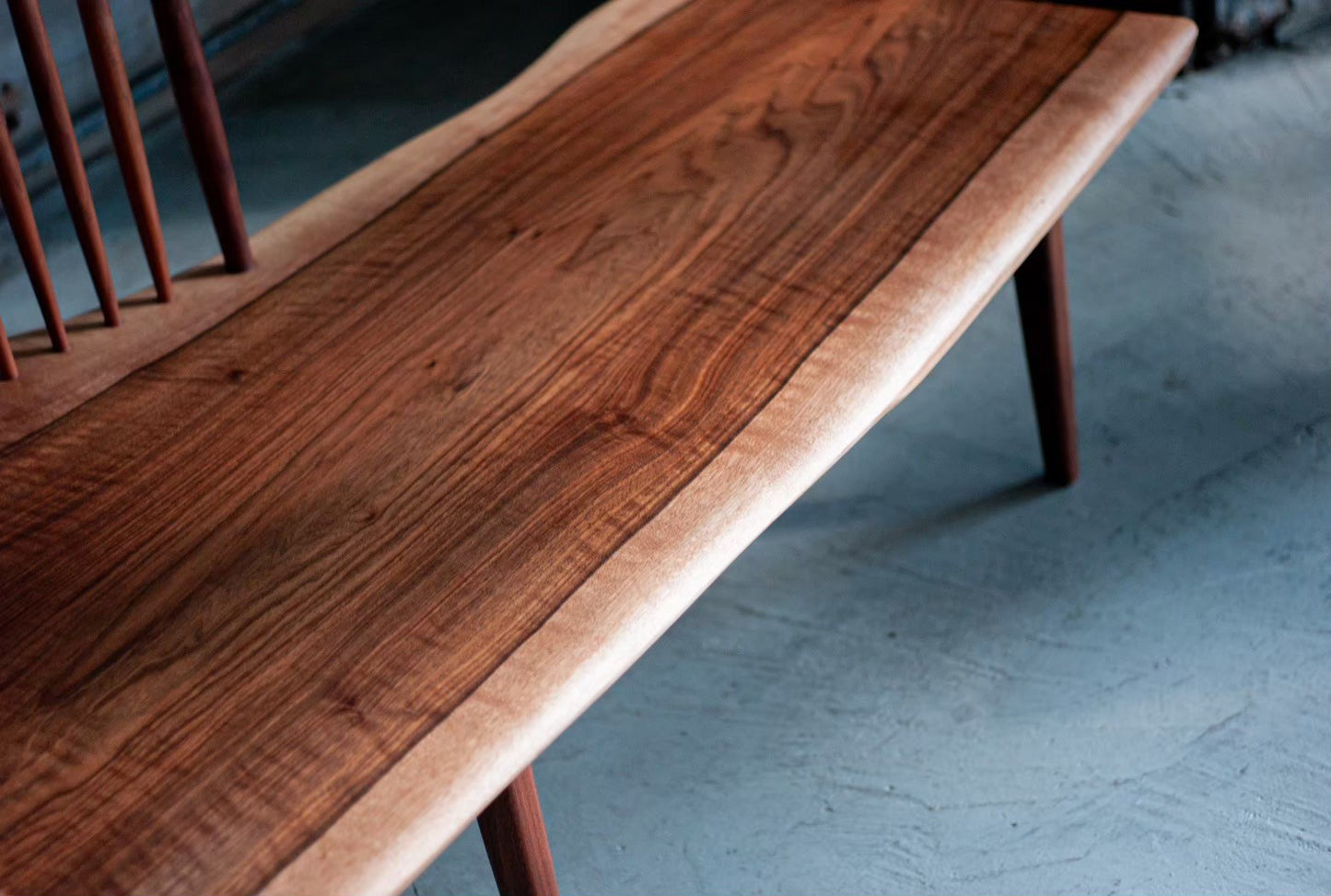 Solid European walnut bench