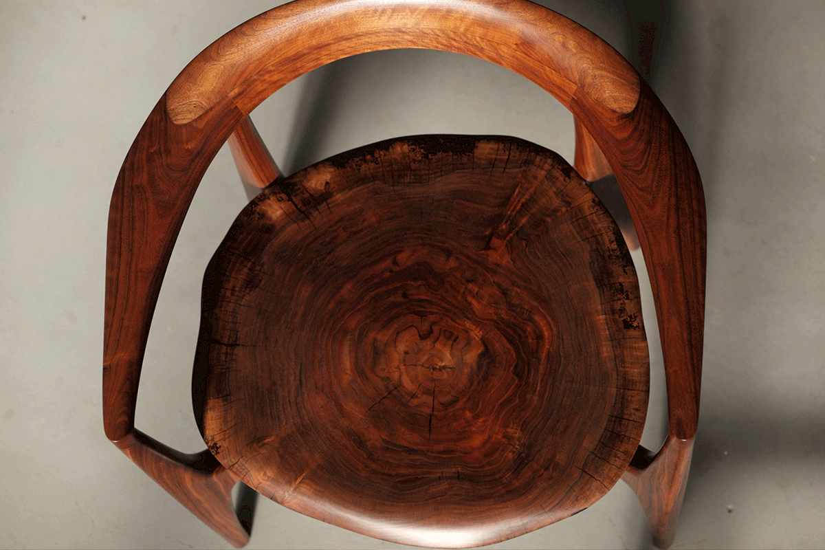 一枚板 stump arm chair クラロウォールナット