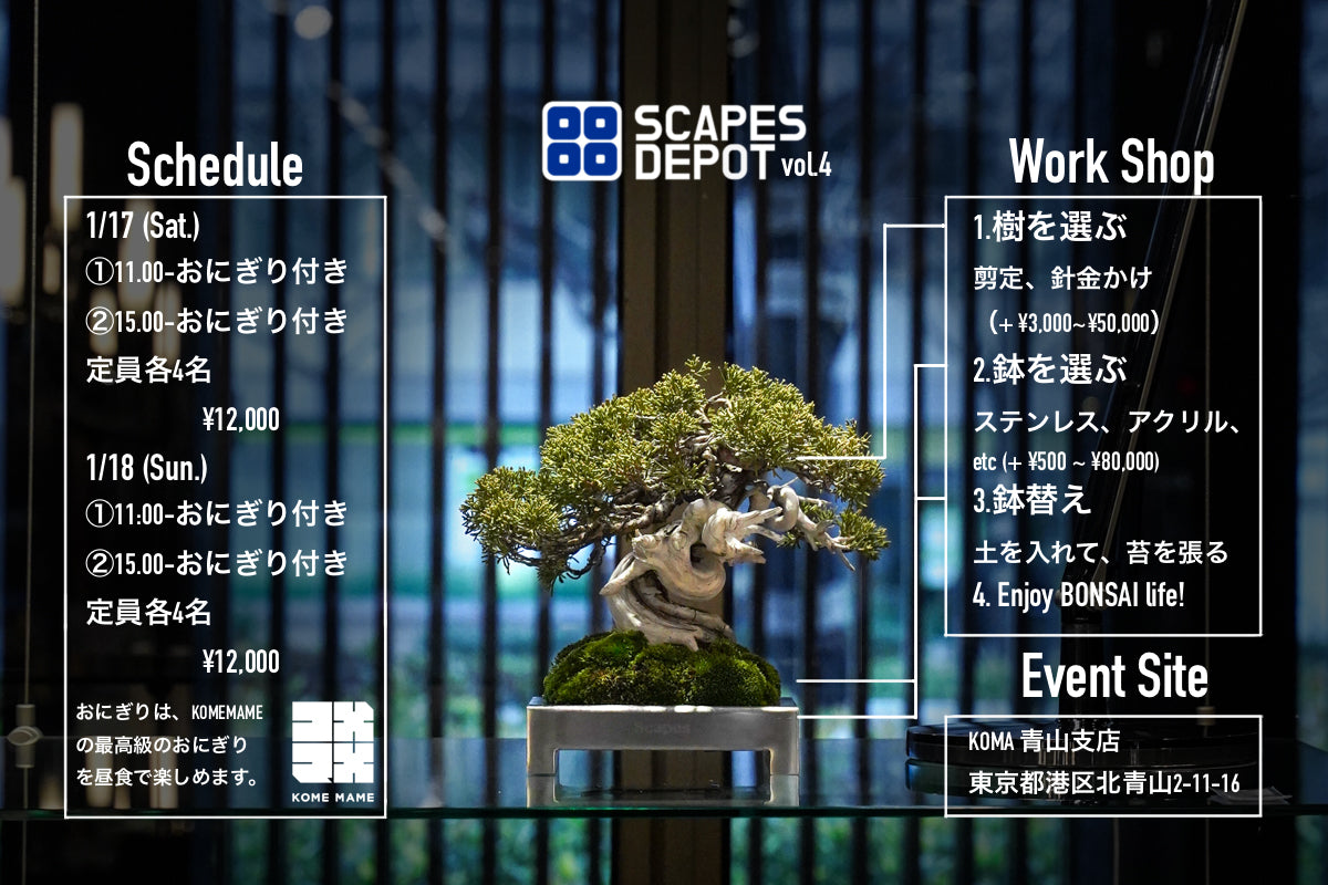 【Scapes x KOMA】　Scapes盆栽ワークショップ