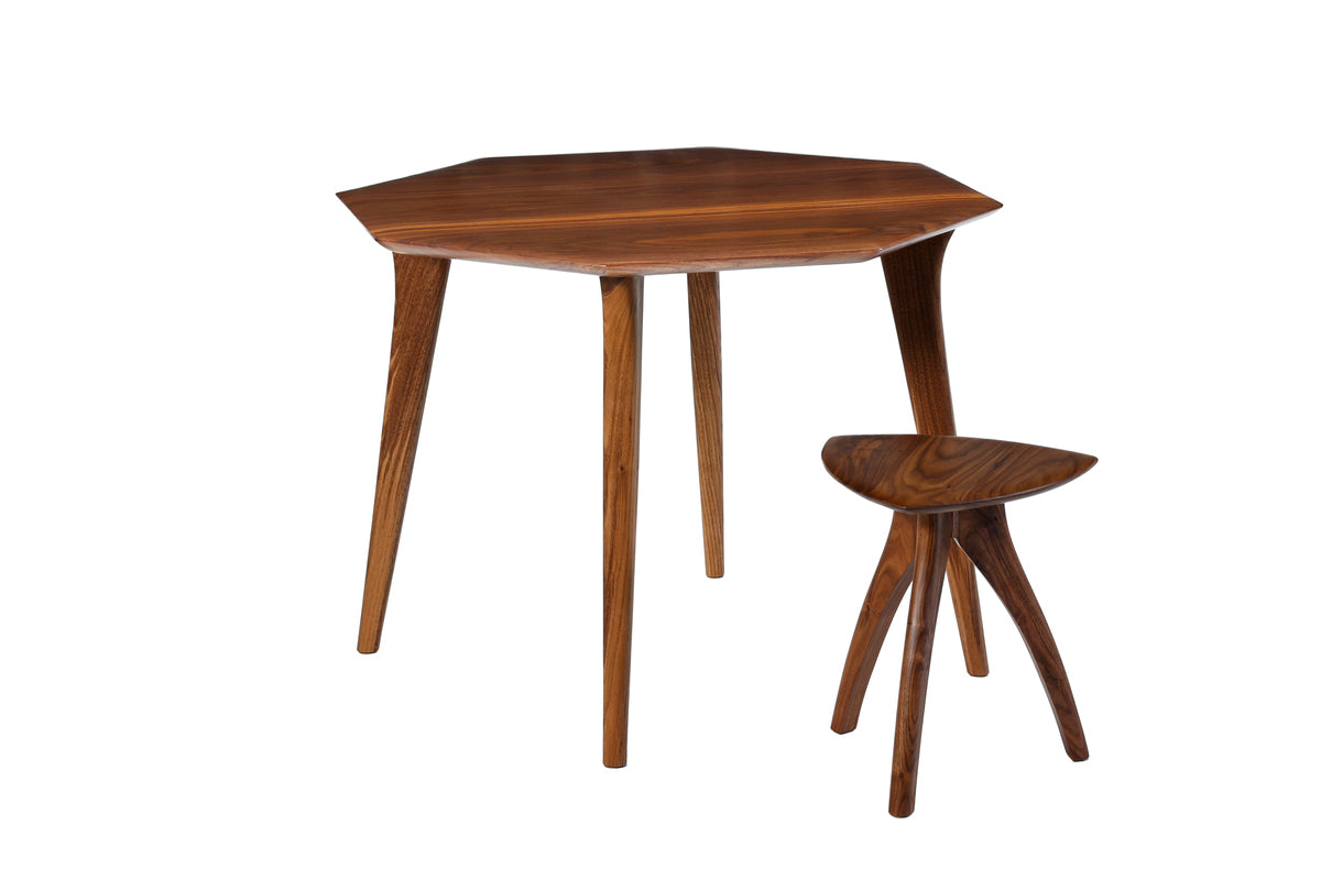 八角形 table 3438【 素直な木目と白太のストライプが特徴 】　