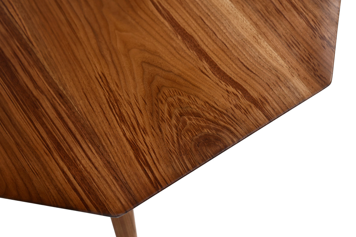 八角形 table 3475【 激しい木目と白太のストライプが特徴のテーブル 】　