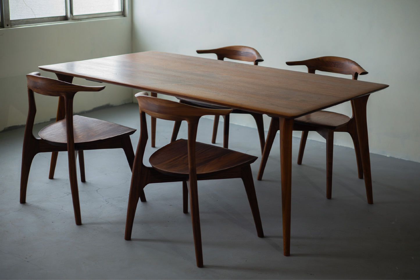 【 限定１セット 】即納 dining table-01 × sui arm chair  - walnut -