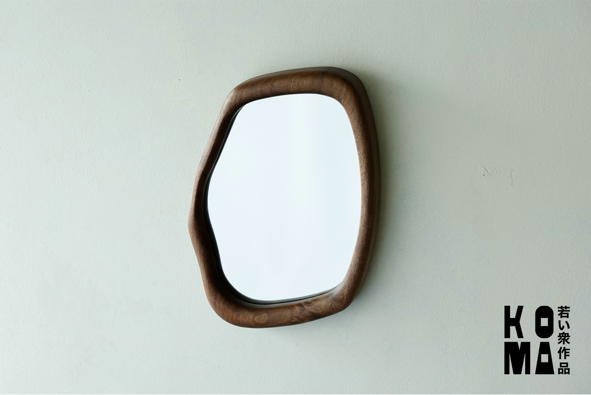 【若い衆作品】  Kumo mirror/ walnut1　轟木麻左臣